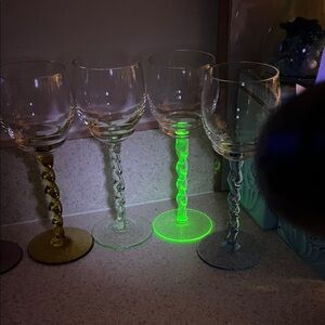 Twisted Stem Multicolor Cordial Glasses, Set of 6